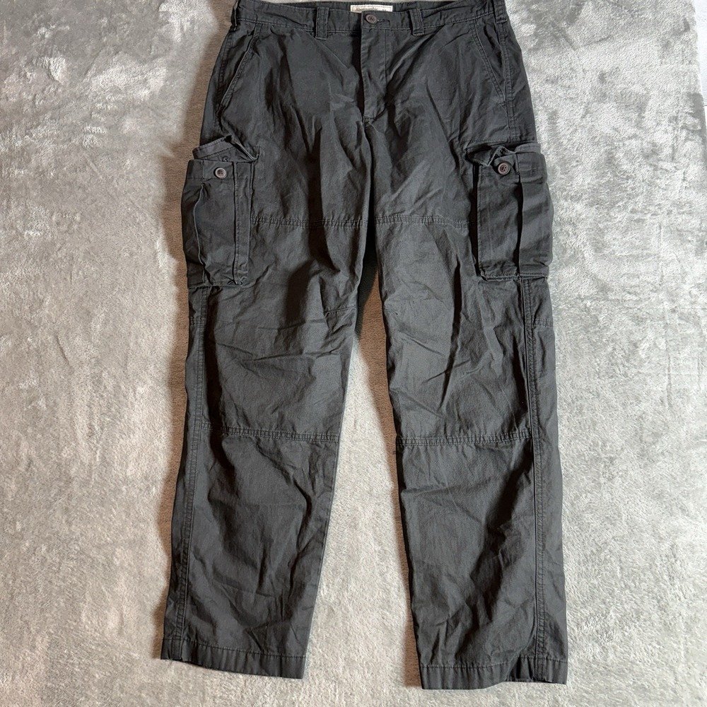Abercrombie & Fitch Cargo Pants Mens 33x32 (Measures 34x30) Dark Gray Black